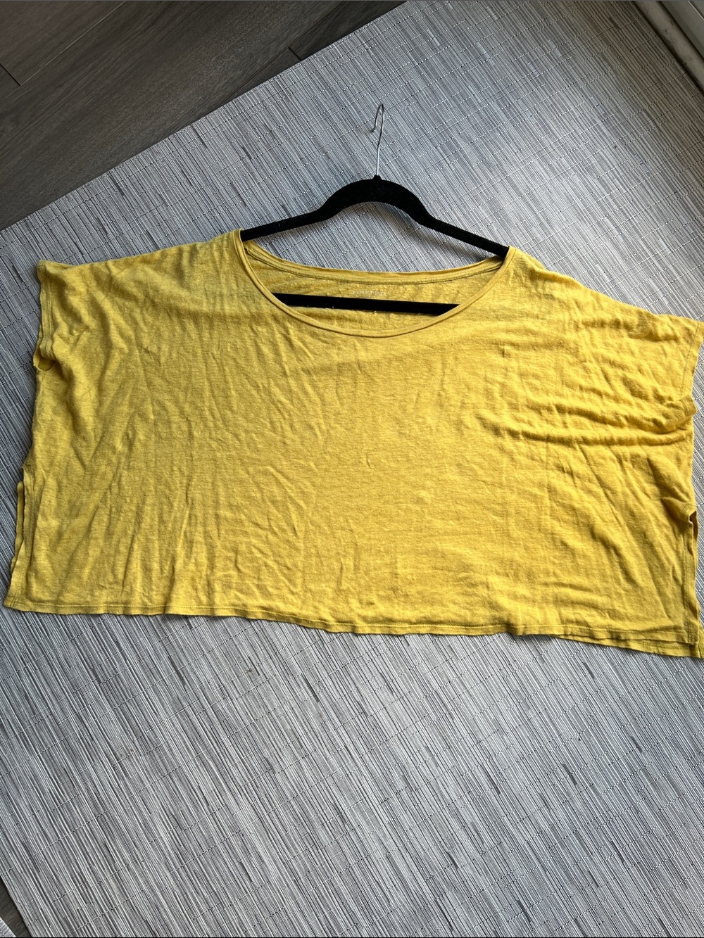 Eileen Fisher Bright Yellow Boho Relaxed Scoop Crop Top